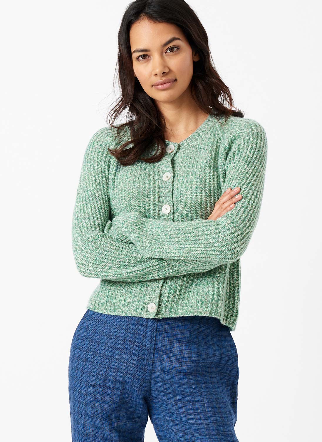 Cashmere Marl Cardigan Willow