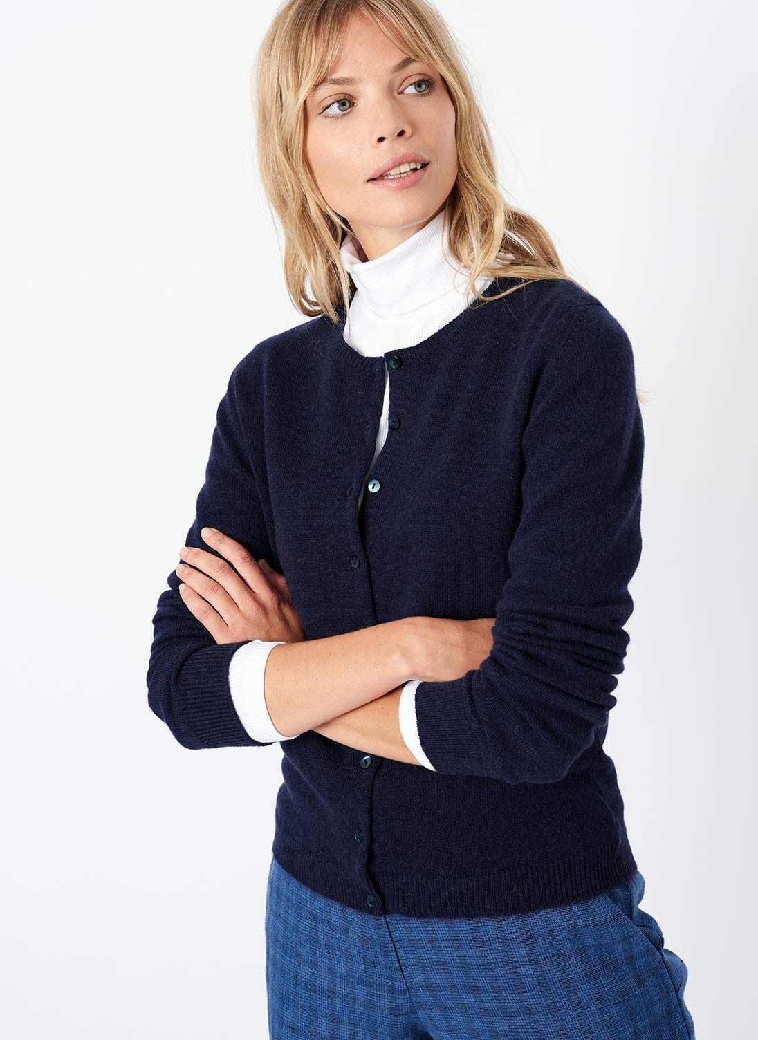 Cashmere Classic Cardigan French Navy