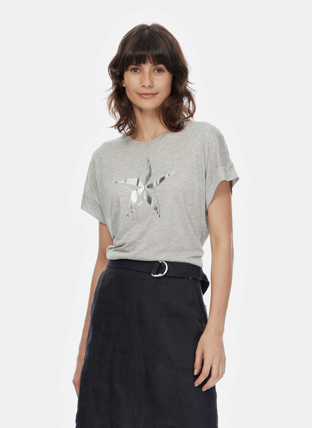 Graphic Print Tee Silver