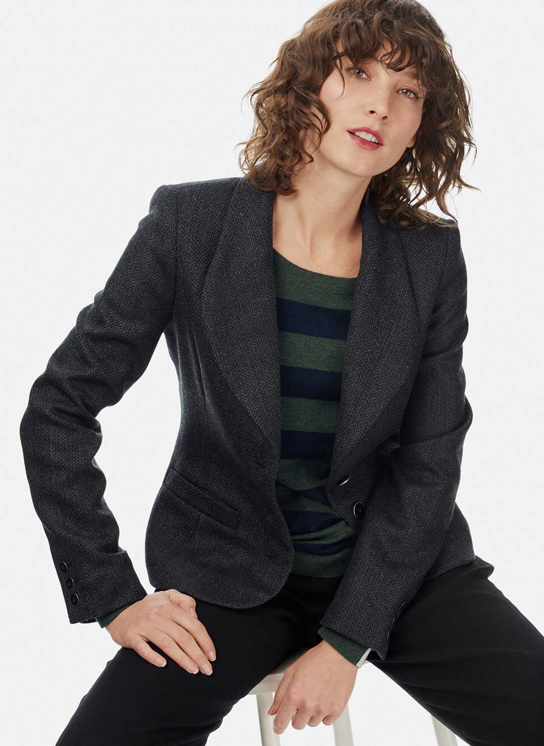Tailored Wool Jacket Charcoal