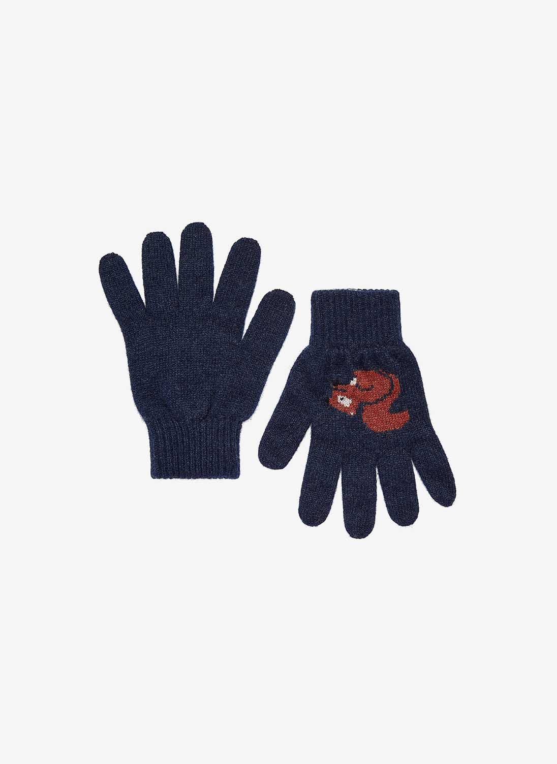 Cashmere Squirrel Gloves French Navy