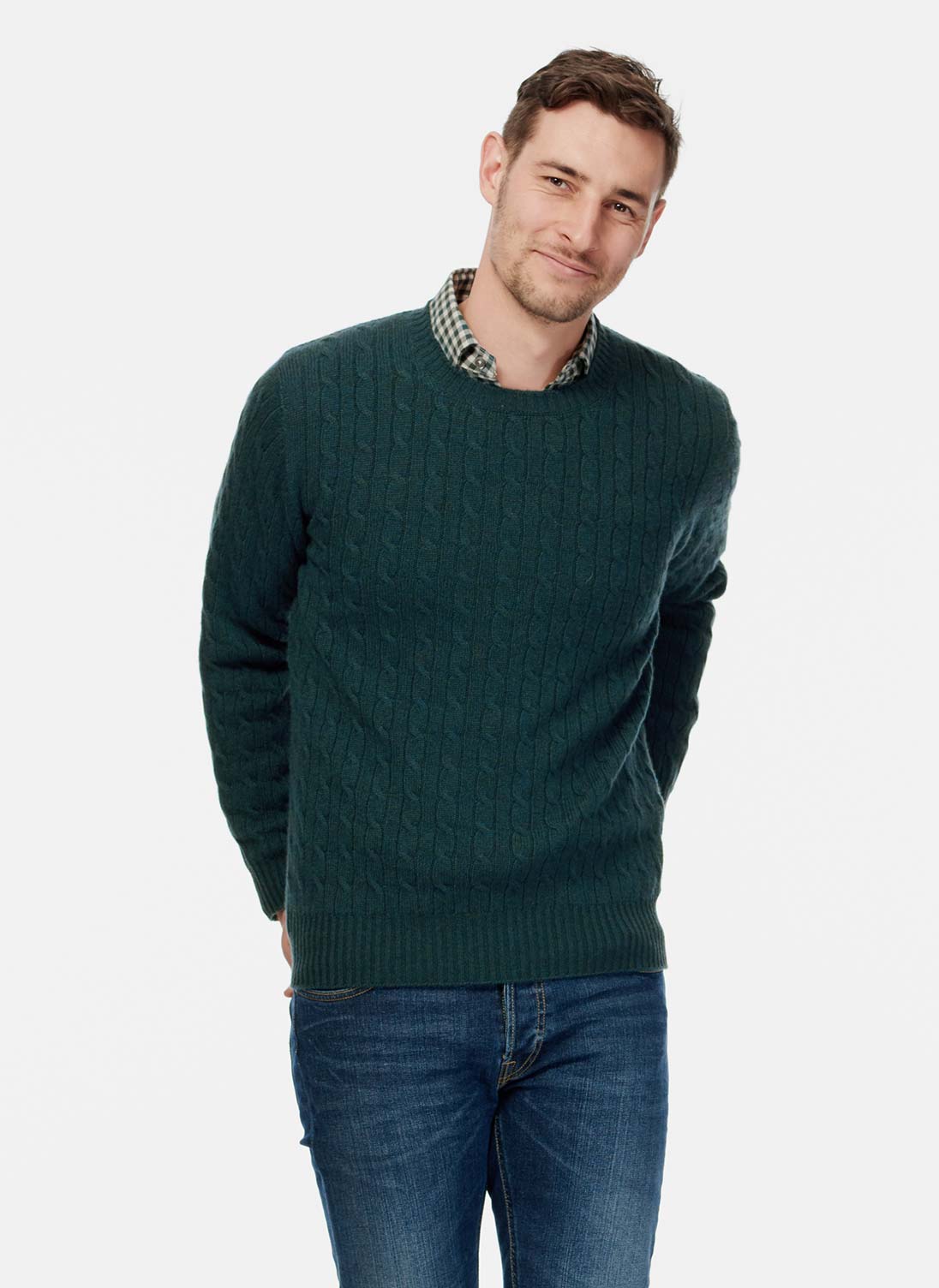 Cashmere Cable Knit Jumper Nightfall