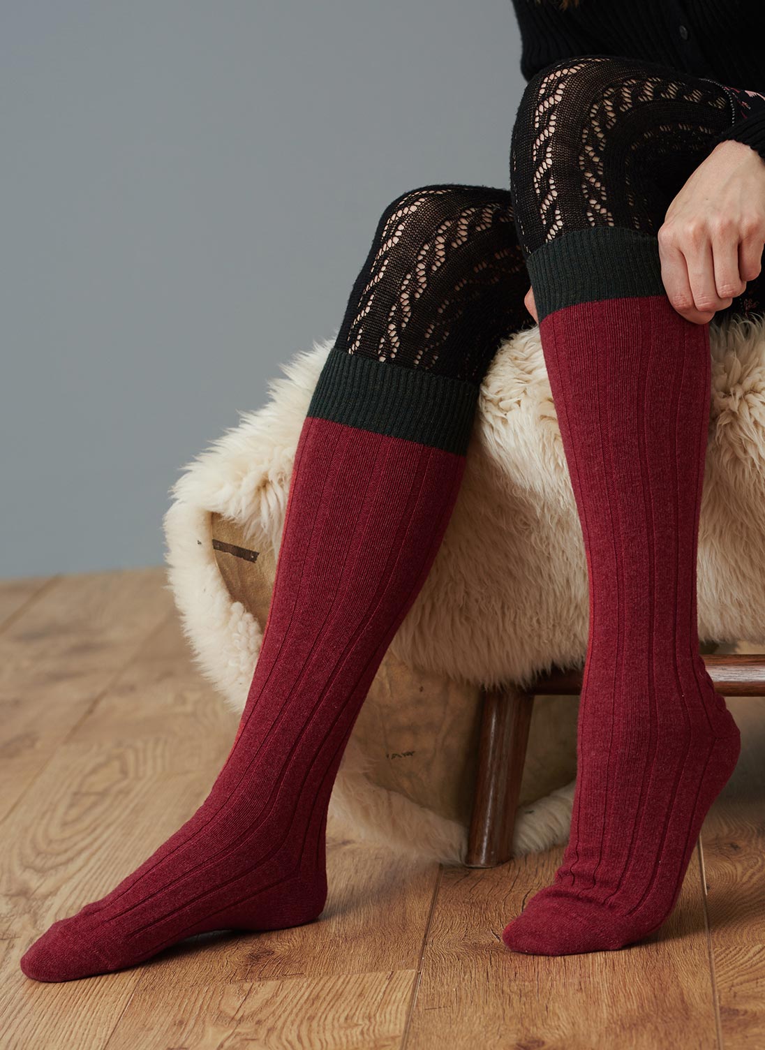 Women's Cashmere Long Socks Clay