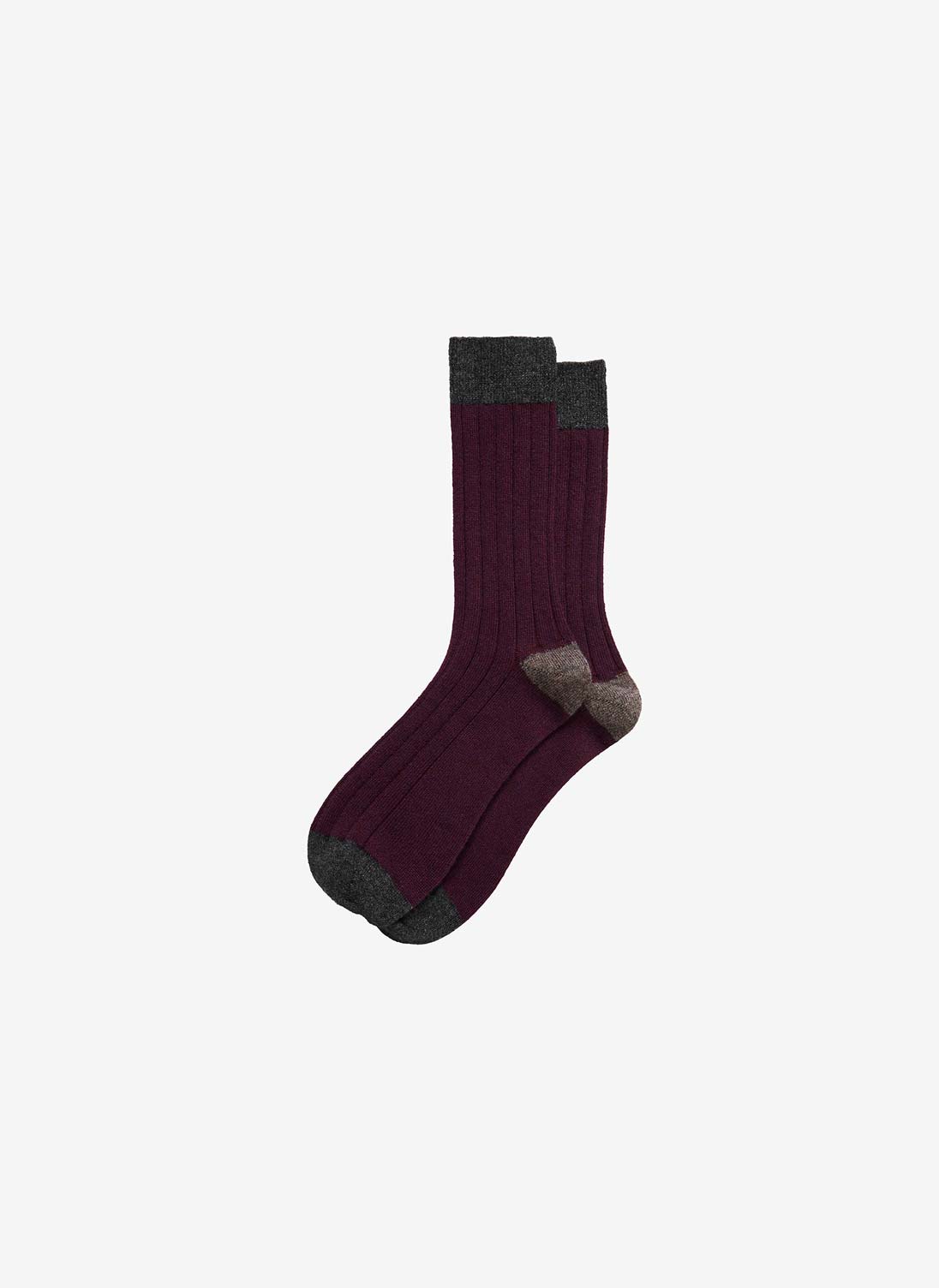 Men's Cashmere Patch Socks Fig
