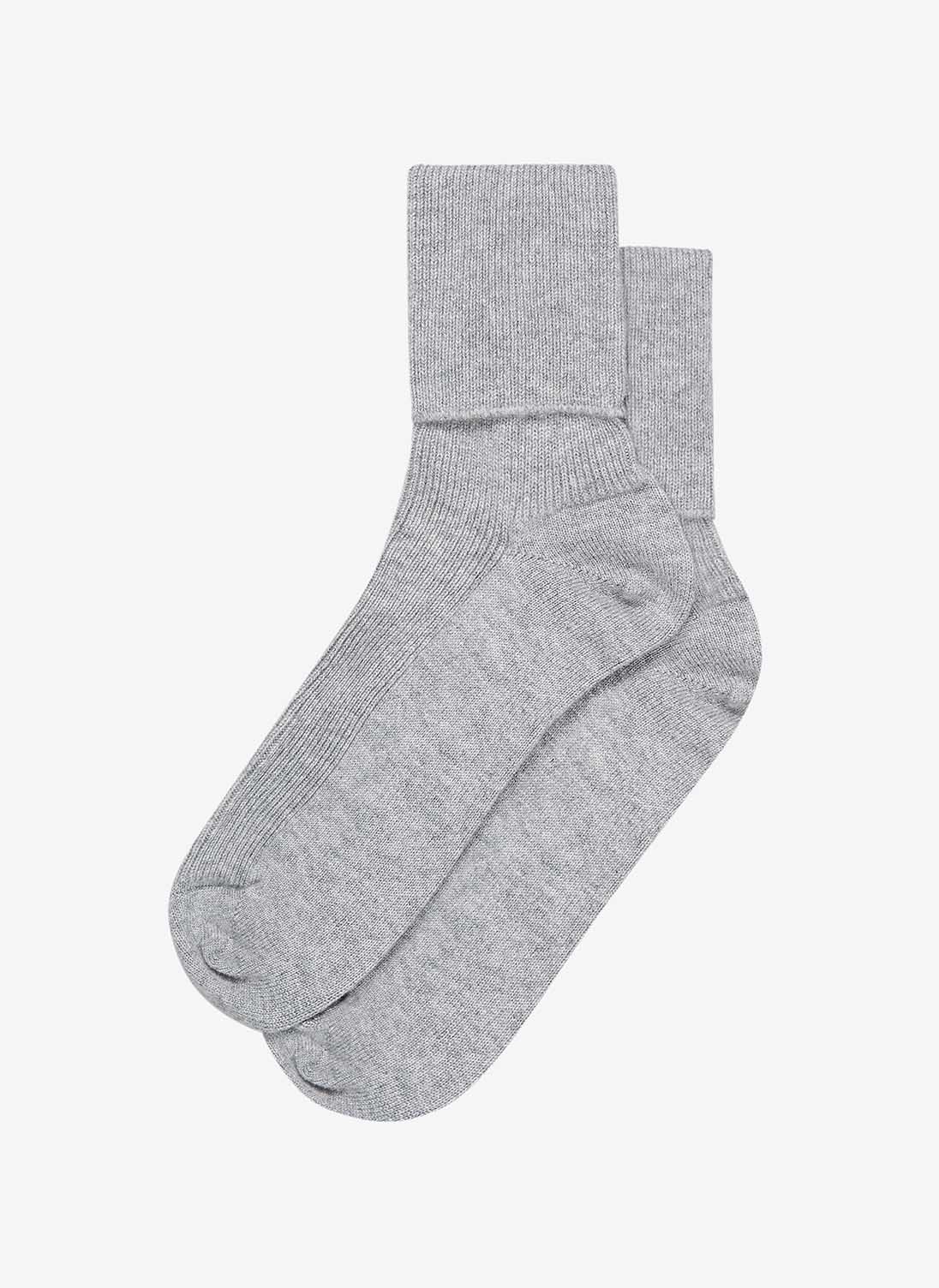 Women's Cashmere Socks Silver