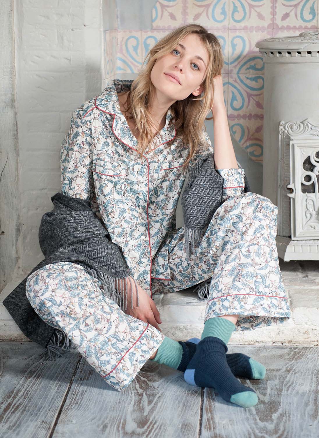 Liberty Print Pyjamas Opal monkey