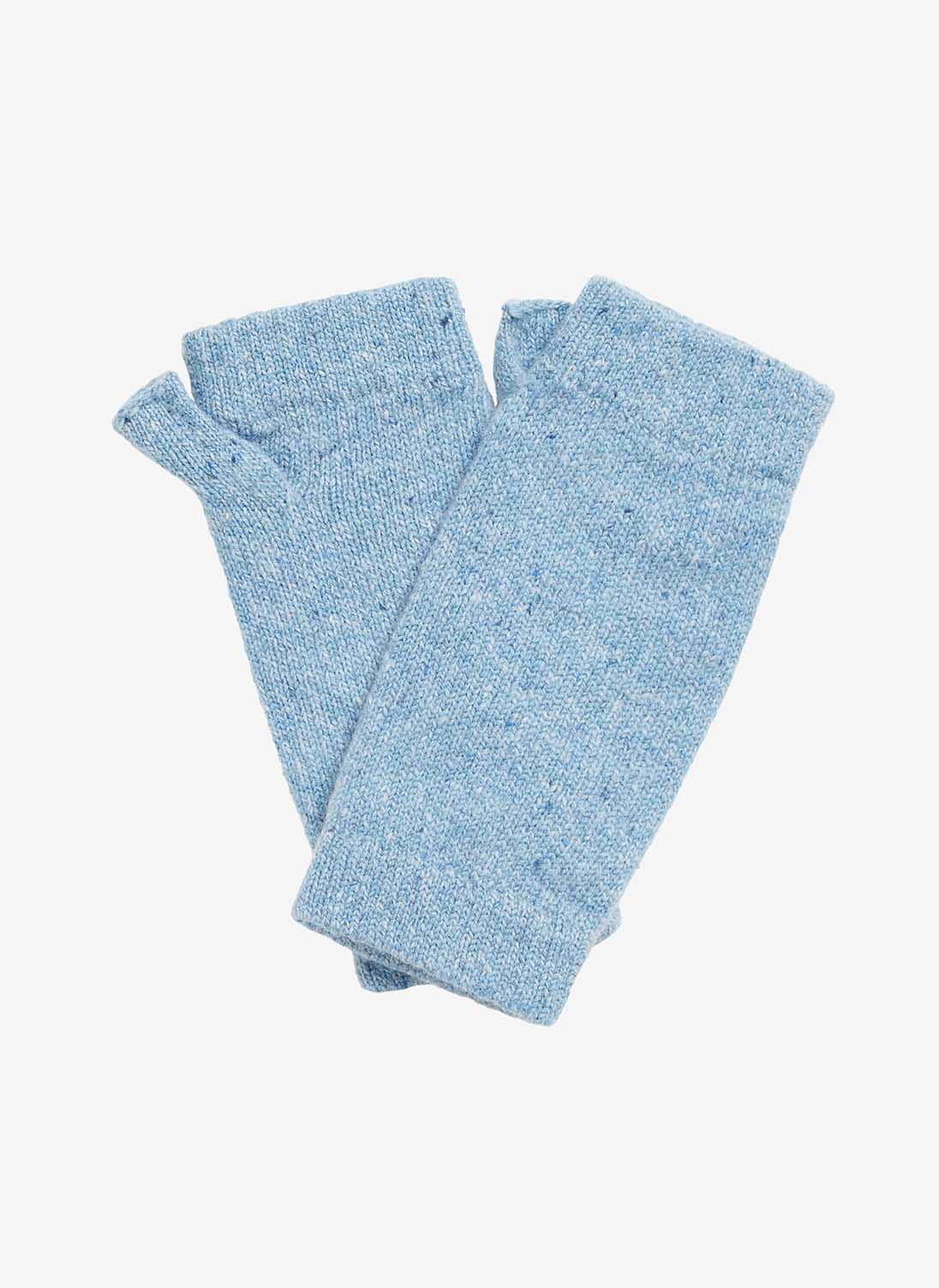 Cashmere Donegal Wristwarmers Ice blue