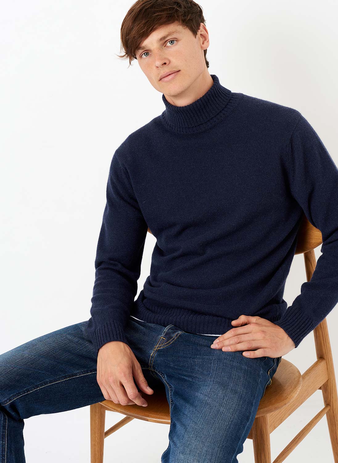 Cashmere Polo Neck French Navy