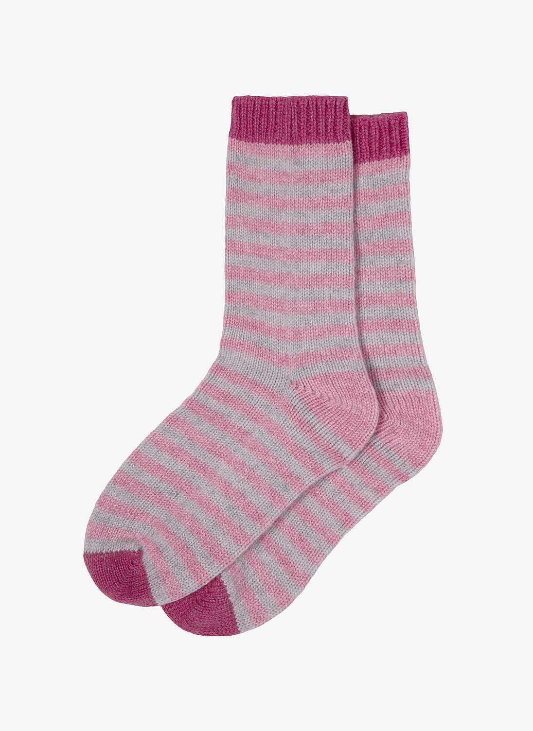 Cashmere Stripy Socks Petal & Pearl