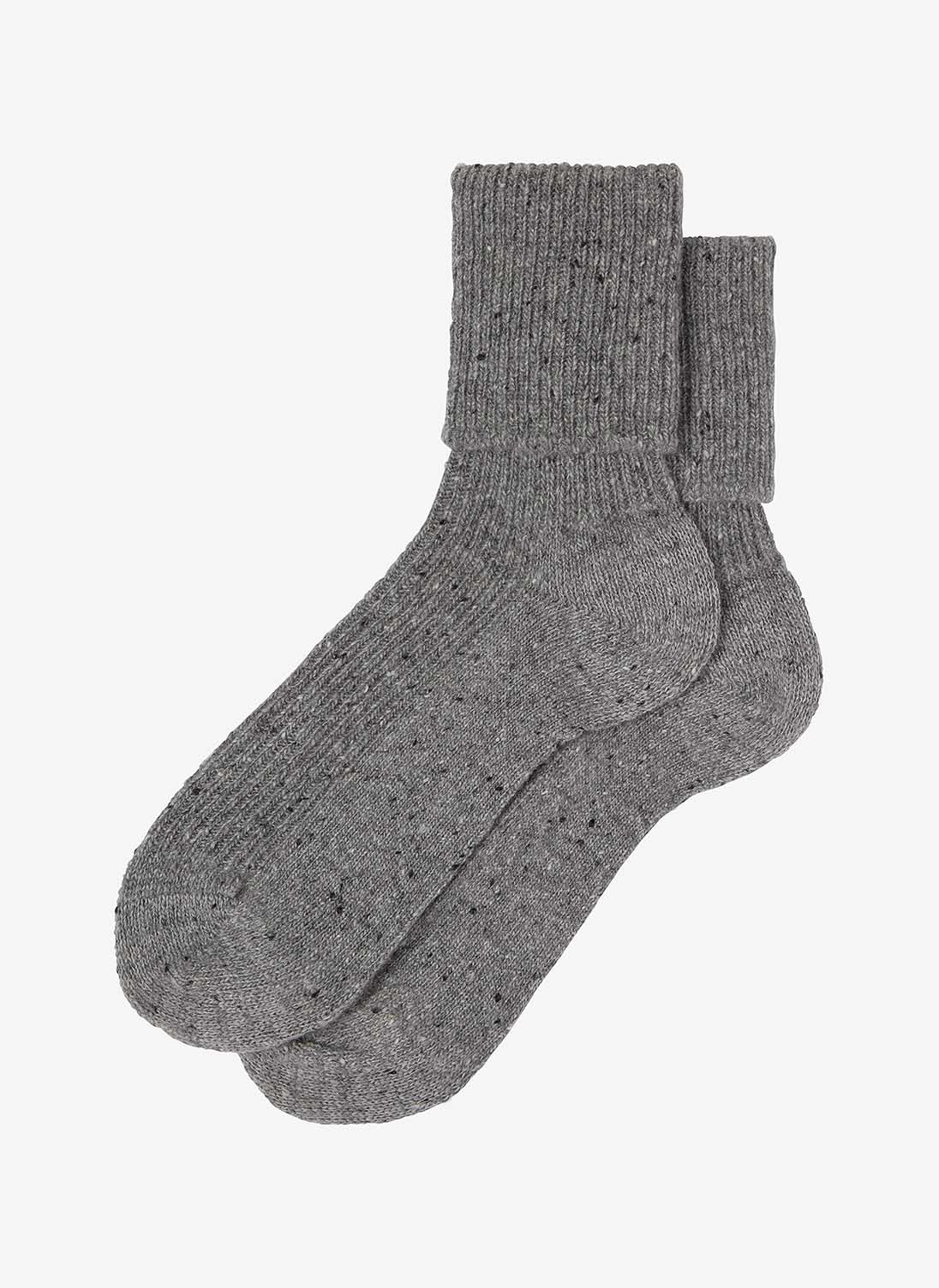 Women's Cashmere Donegal Socks Mercury