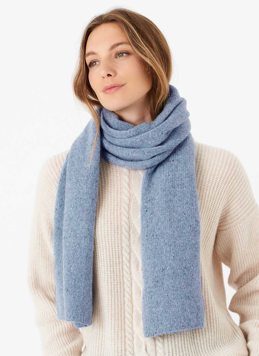 Cashmere Donegal Scarf Ice blue