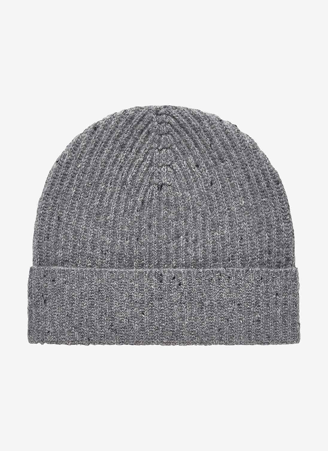 Cashmere Donegal Ribbed Hat Mercury