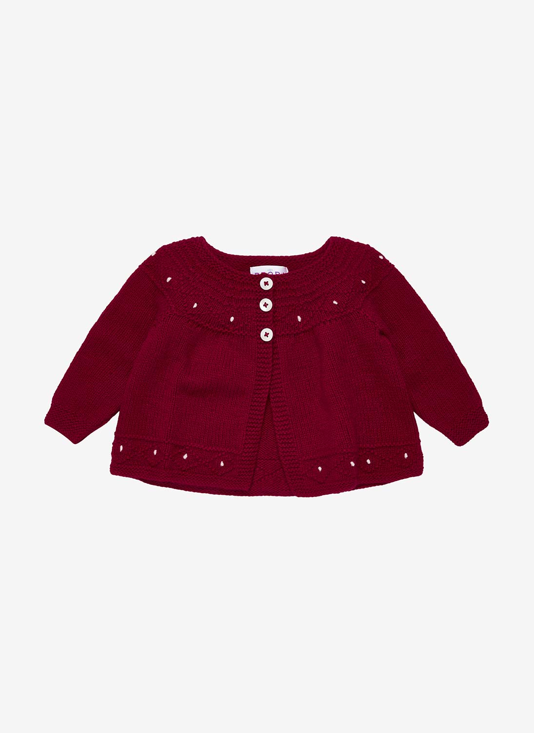 Cashmere Hand Knit Matinee Jacket Redcurrant