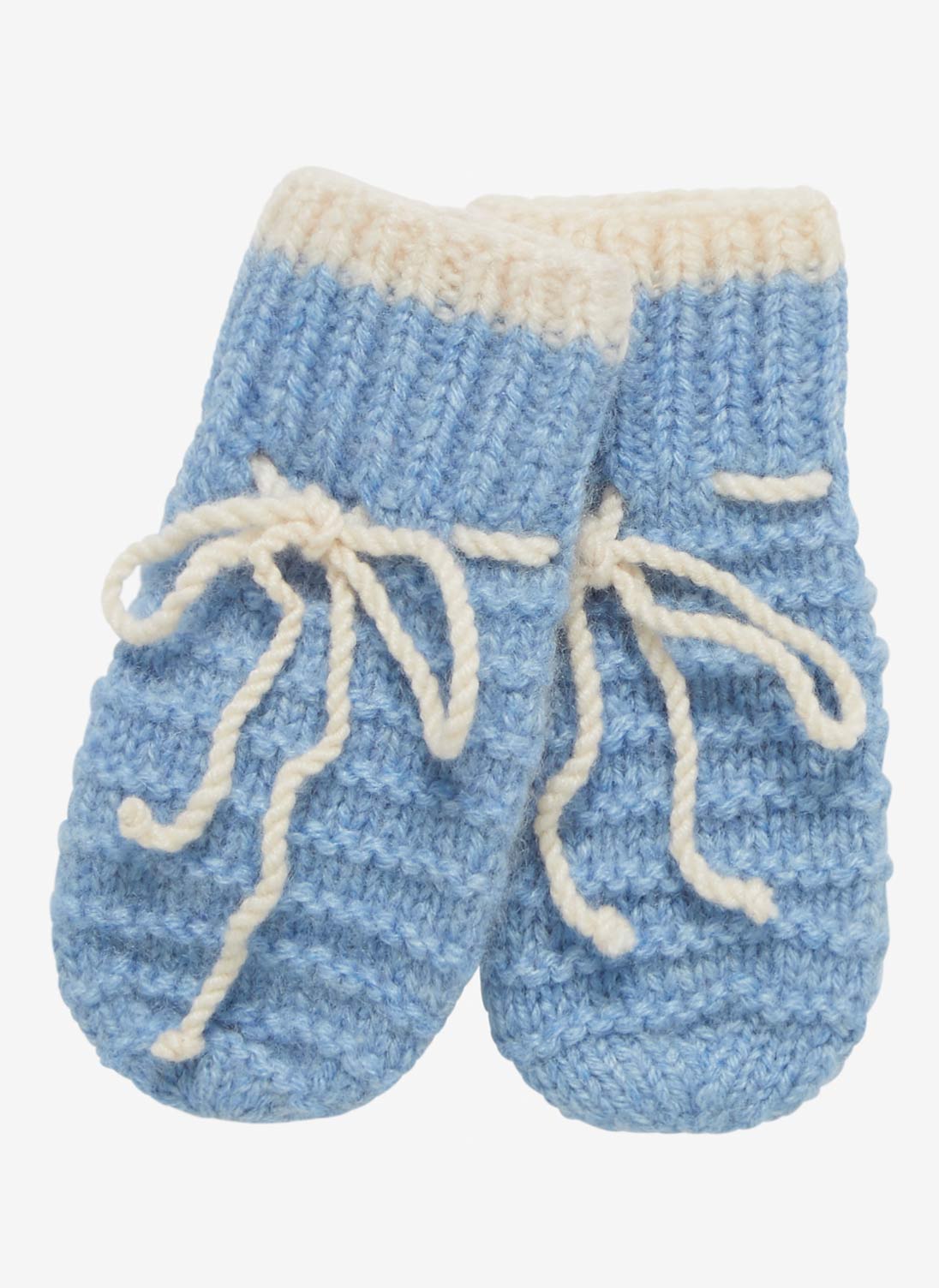 Cashmere Hand Knit Mittens Pale Blue