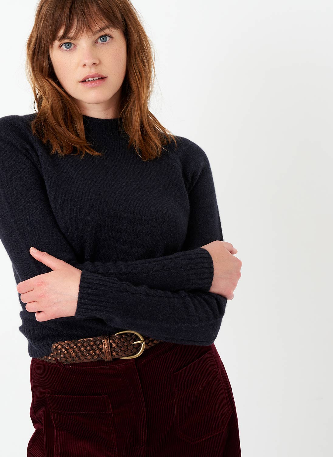 Cashmere Cable Jumper Midnight