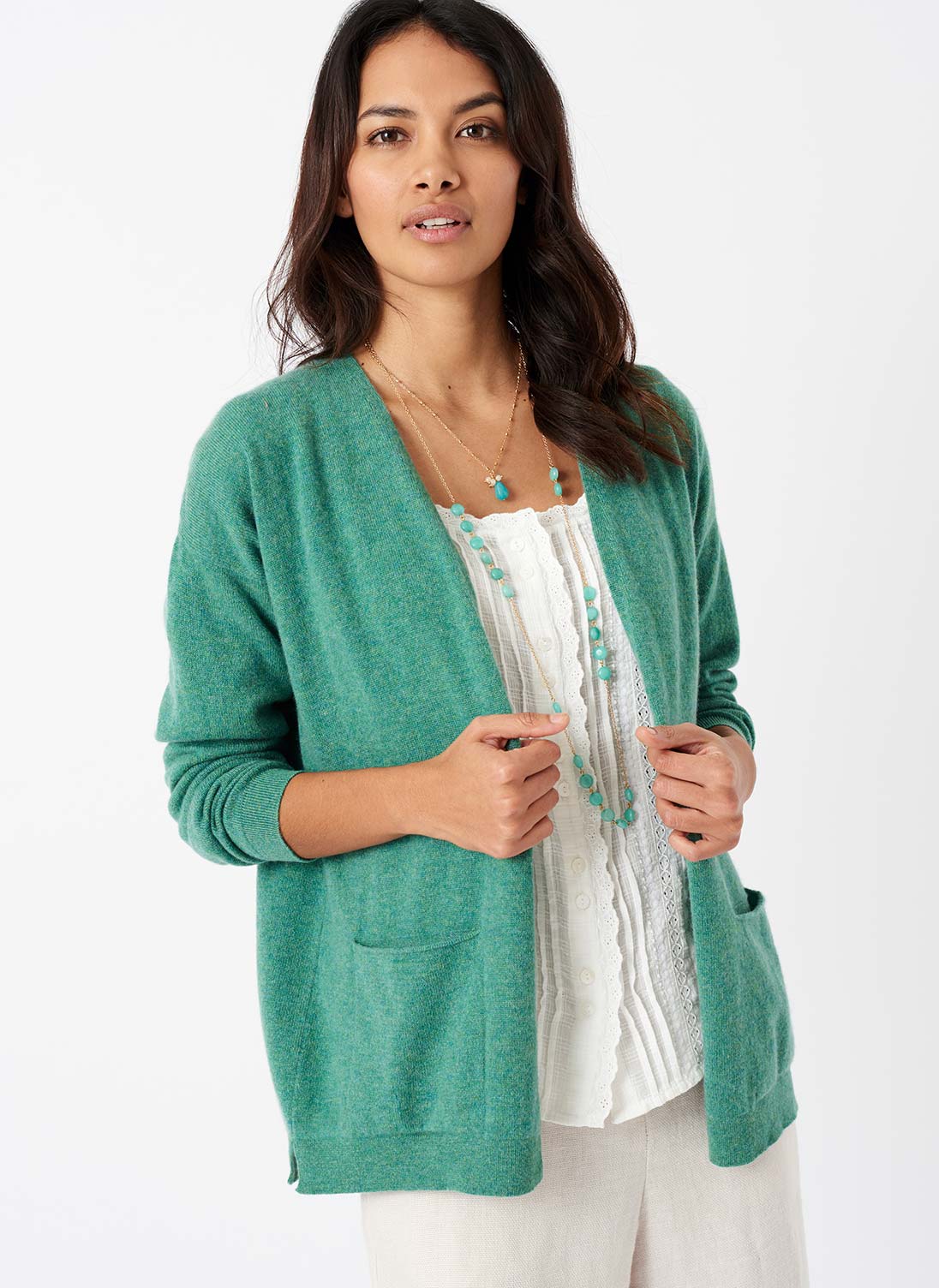 Cashmere Slouchy Cardigan Willow